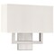 Access Lighting Mid Town, 2 Light LED Wall Sconce, Brushed Steel Finish, Fabric 64062LEDDLP-BS/WH - alternate 8